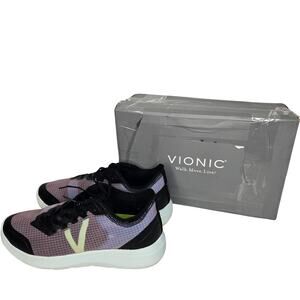 Vionic Aris Women's 8.5 Lavender Geometric Mesh Athletic Sneakers Orthaheel Tech